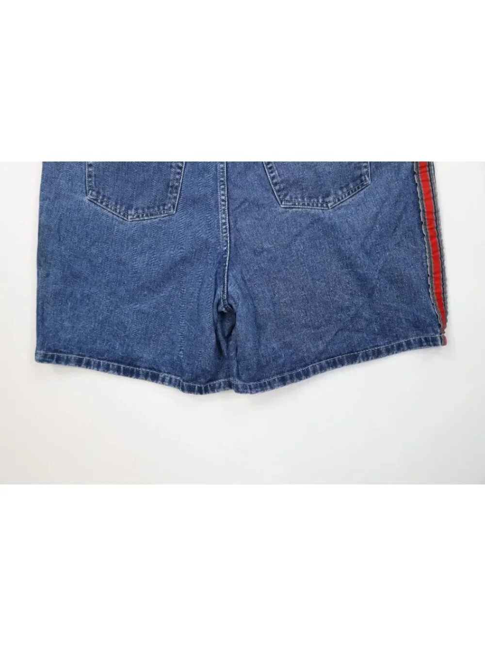 Vintage 90s Streetwear Urban Womens 20 W Striped Baggy Skateboard Denim Shorts